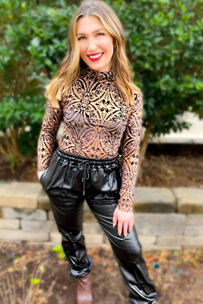 Mila Mesh Velvet Top