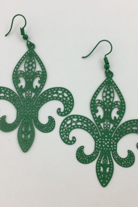 Thin fleur de lis earrings