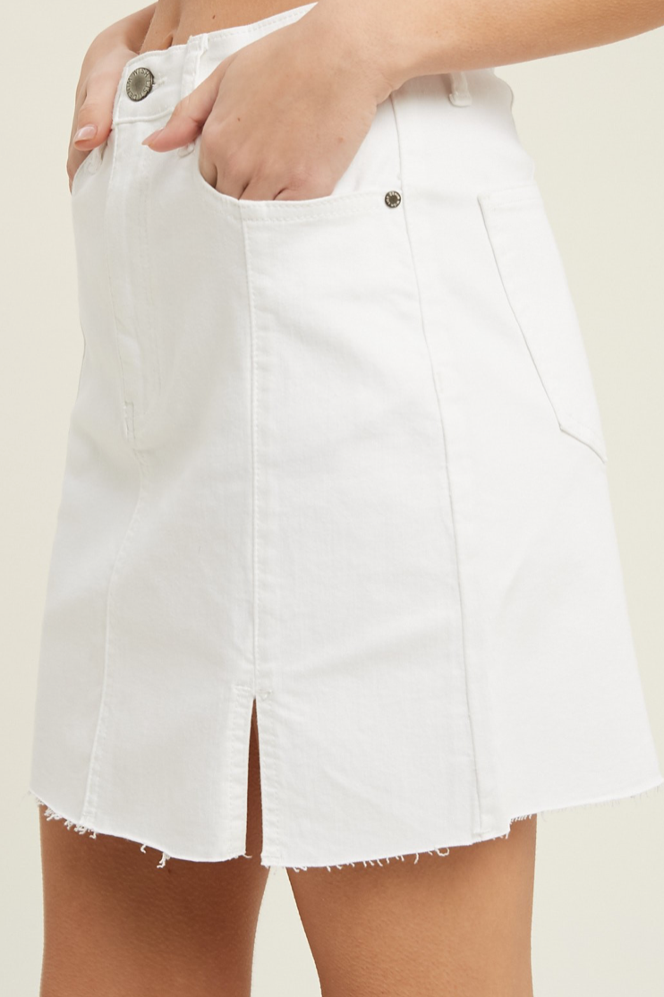 White Denim Skirt