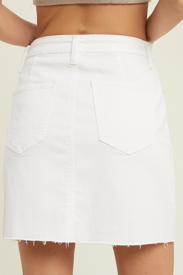 White Denim Skirt