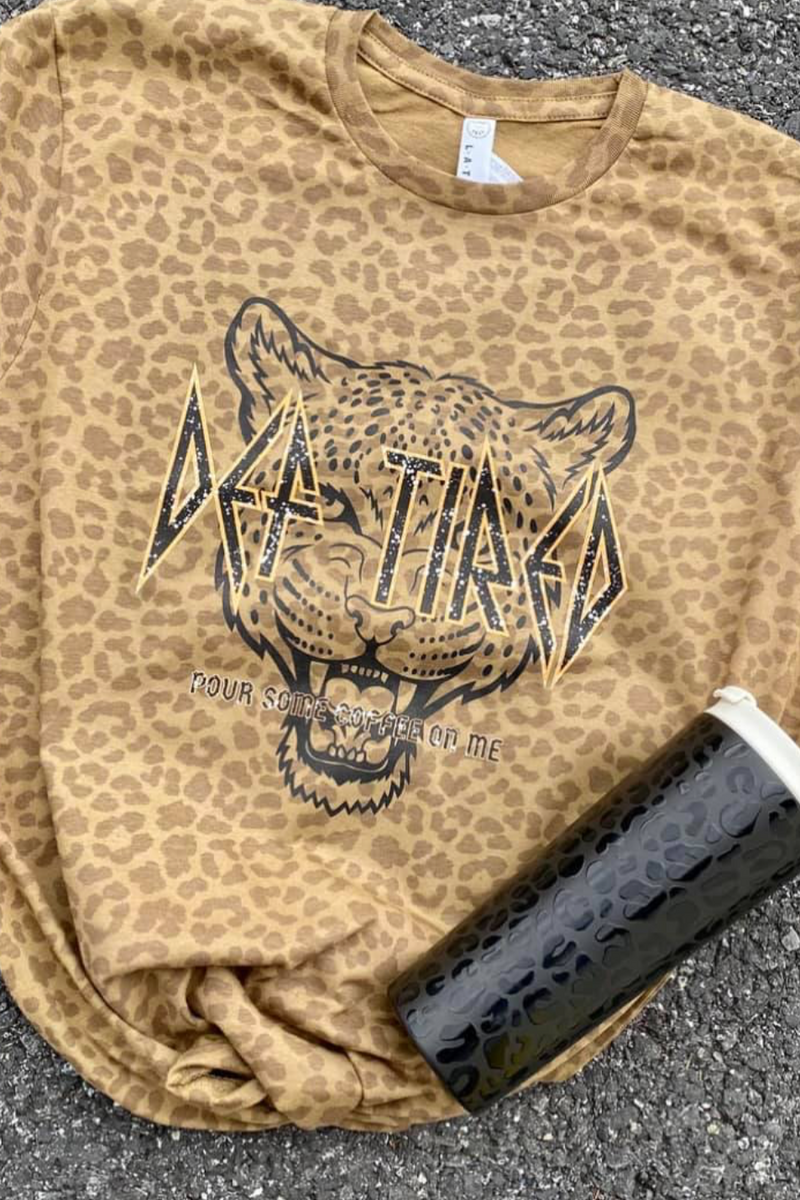 Def Tired leopard tee