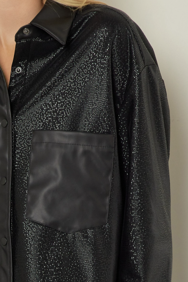 Shanna faux leather shacket