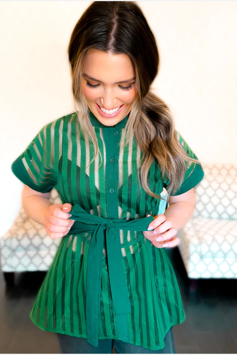 Paris Pinstriped Blouse