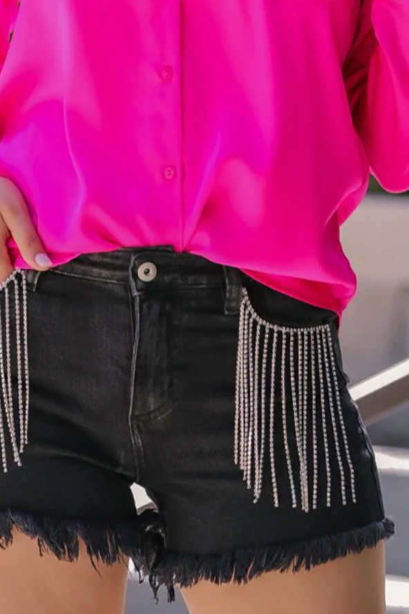 Hendrix Fringe Rhinestone Shorts