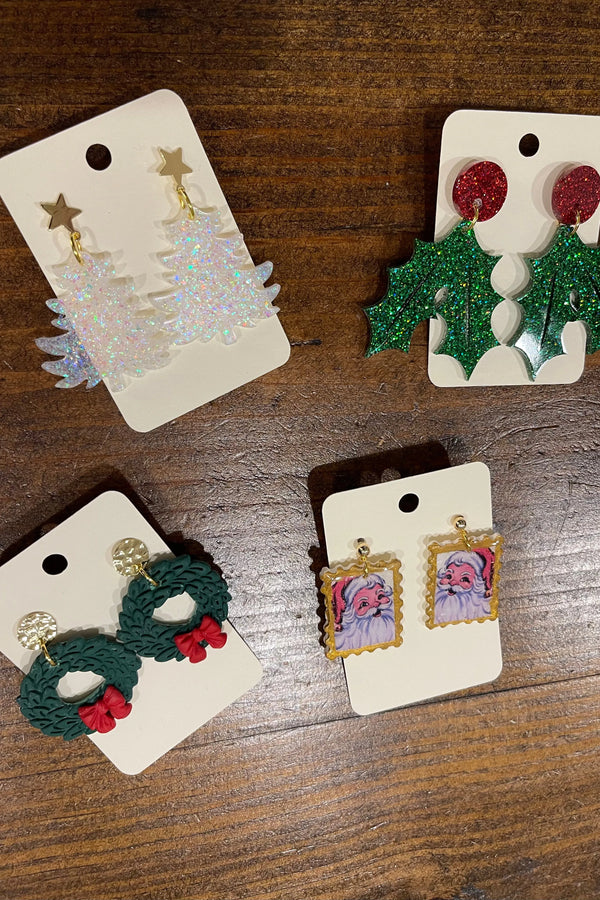 Clay and Resin Christmas earring collection
