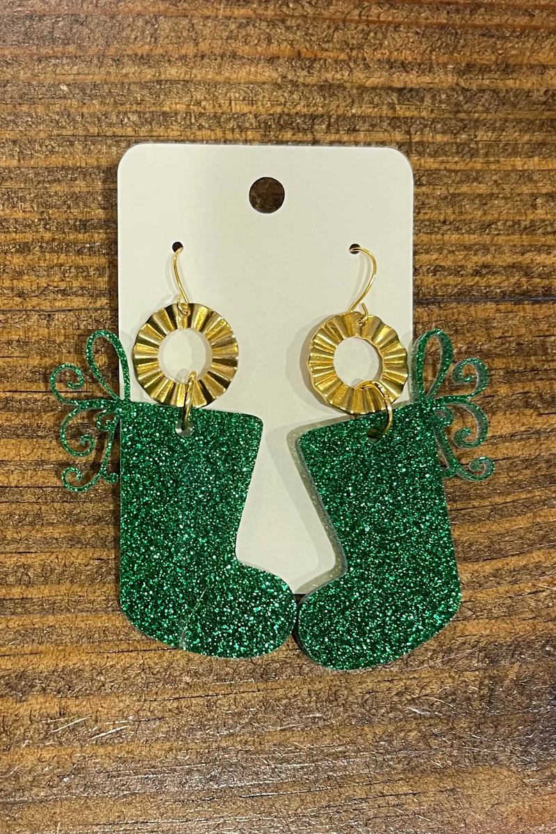 Green Stocking earrings