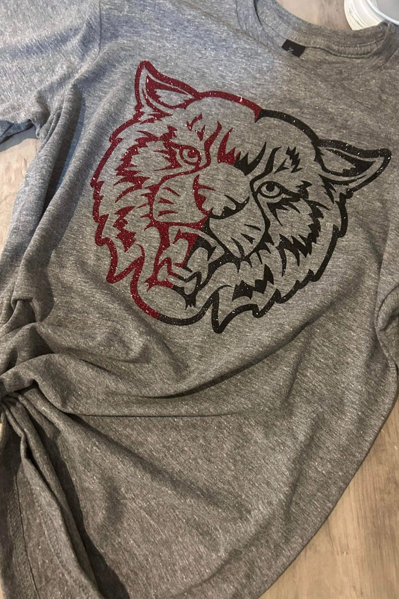 Glitter Wildcat Face Tee