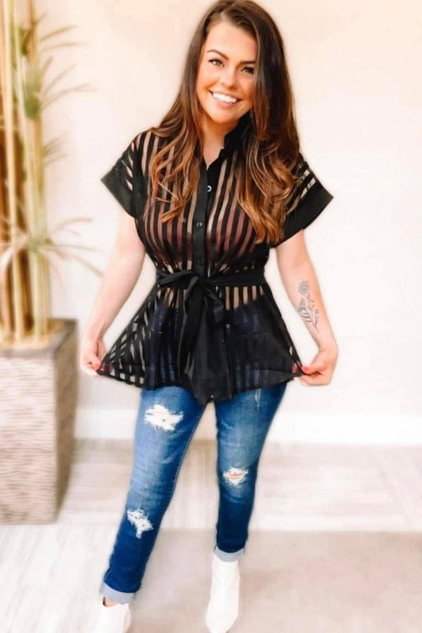 Paris Pinstriped Blouse