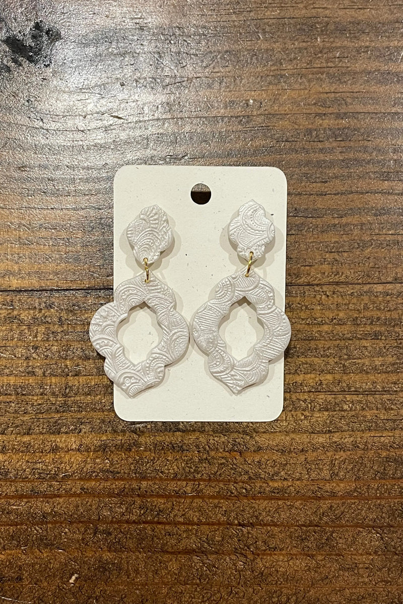 White Clover Dangle Earrings