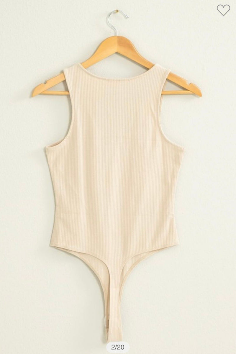 Sleeveless Ribbed Bodysuit