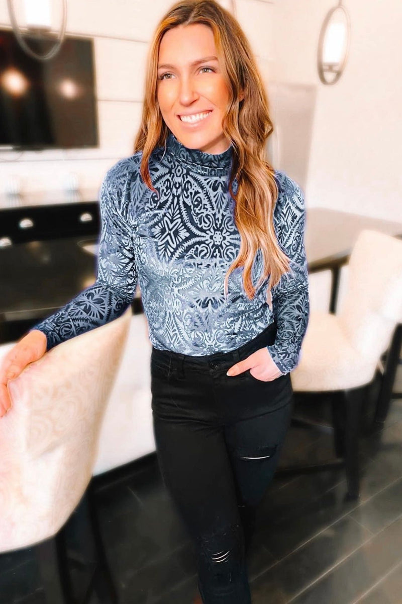 Mila Mesh Velvet Top