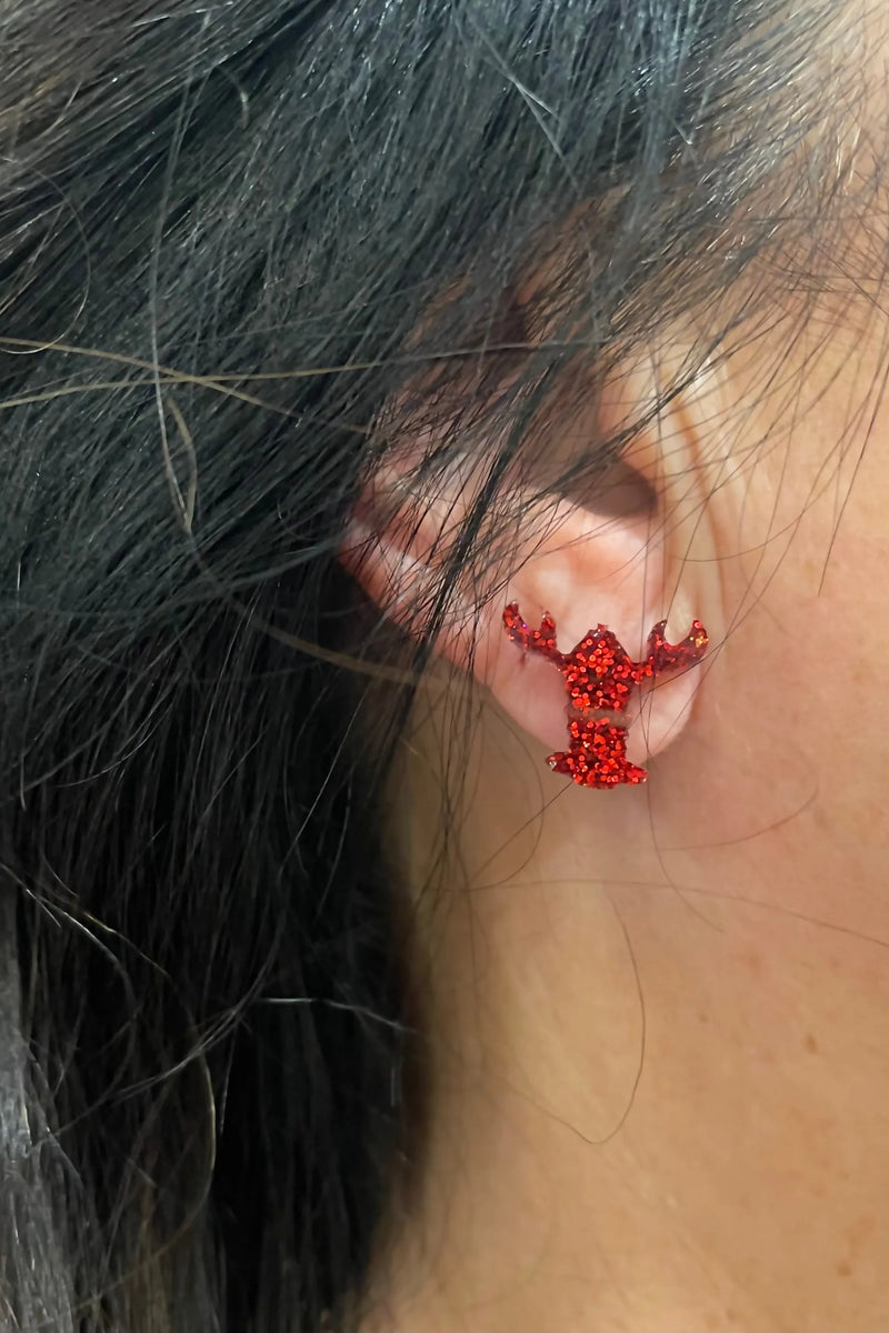 Seafood sparkly stud earrings