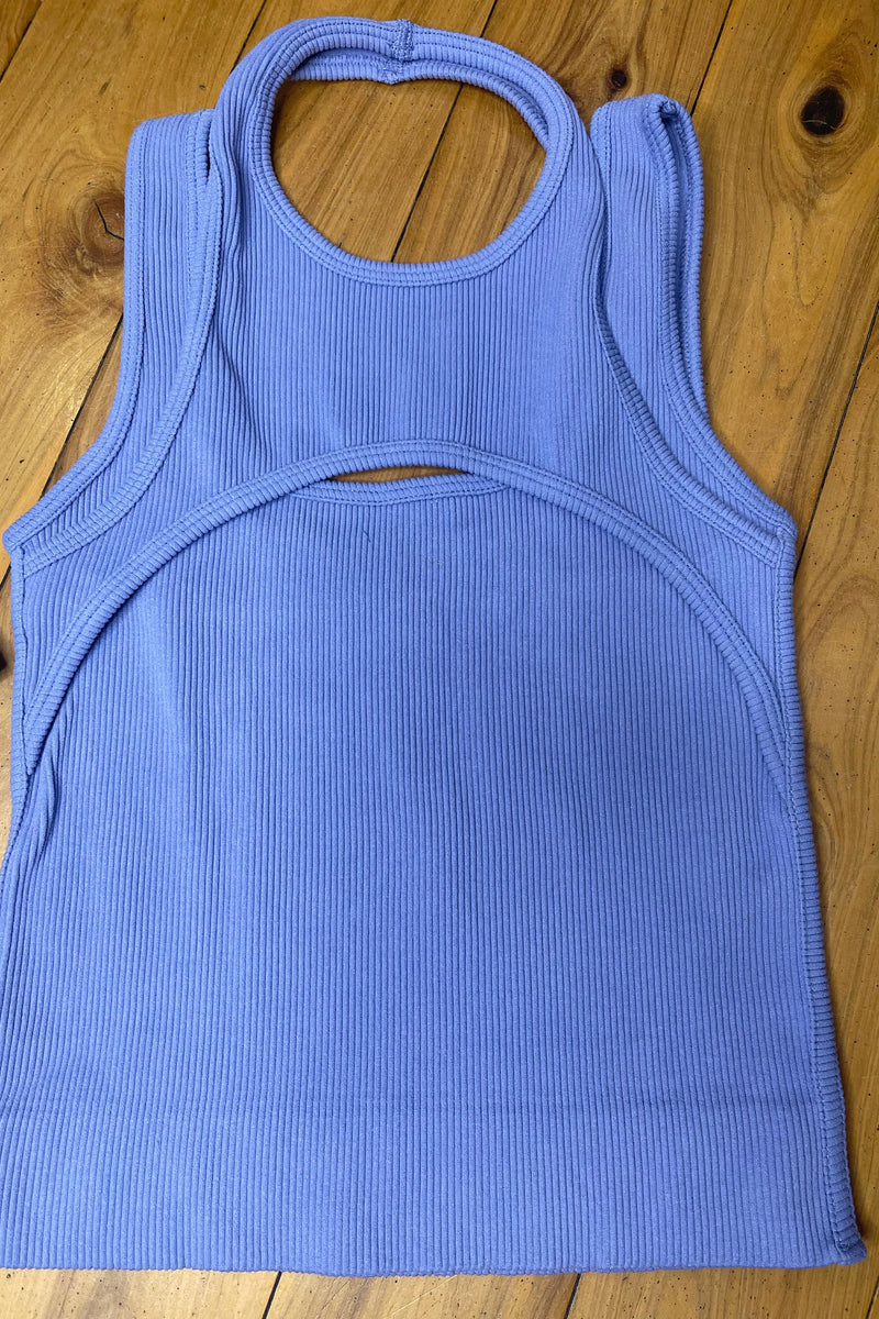 Ribbed halter open front tank