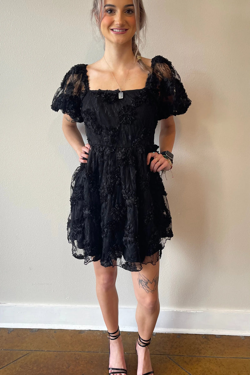 Sammi 3D floral mini dress