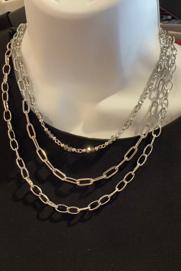 Tri Chain Link Necklace