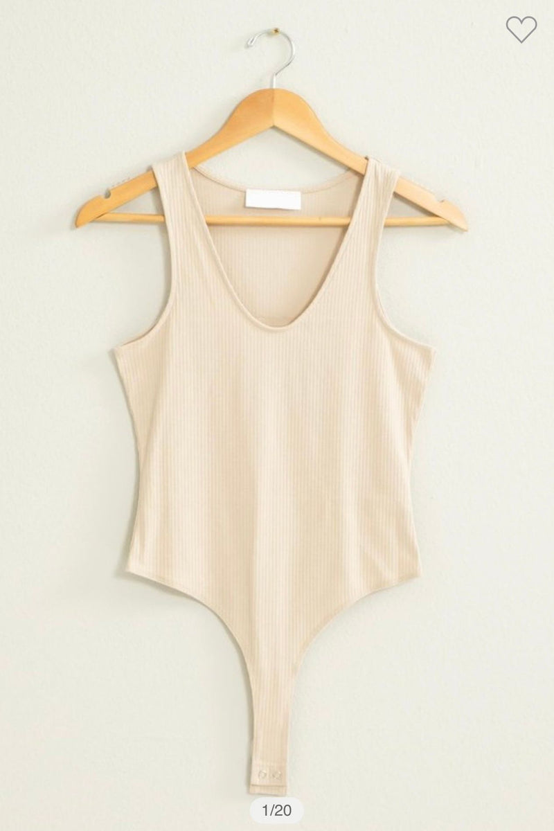 Sleeveless Ribbed Bodysuit