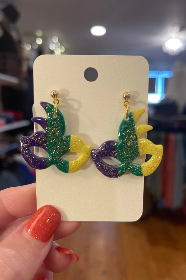Mardi Gras Clay/Resin earring collection