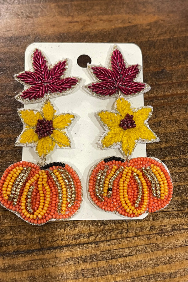 Leaf/Pumpkin earrings