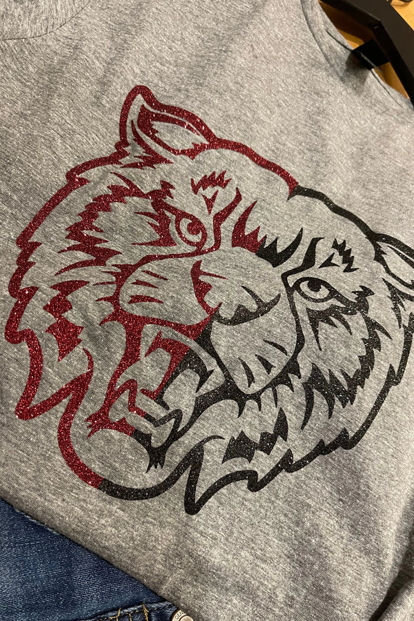 Glitter Wildcat Face Tee