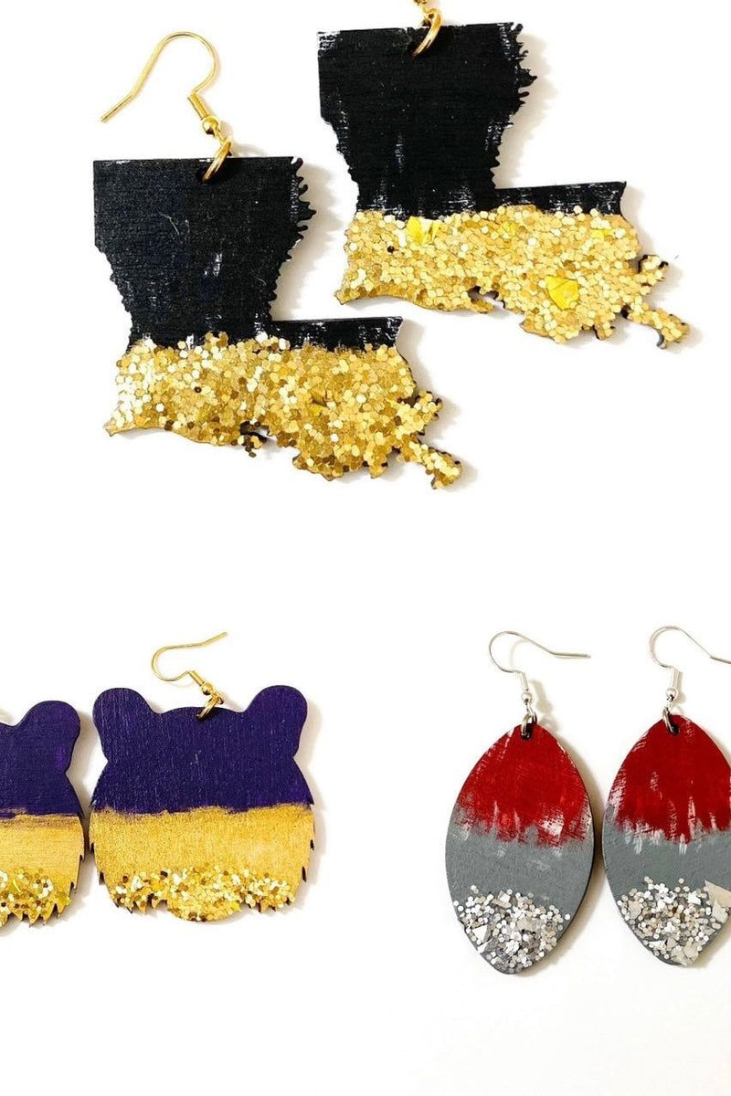 Wooden Game-day Earrings