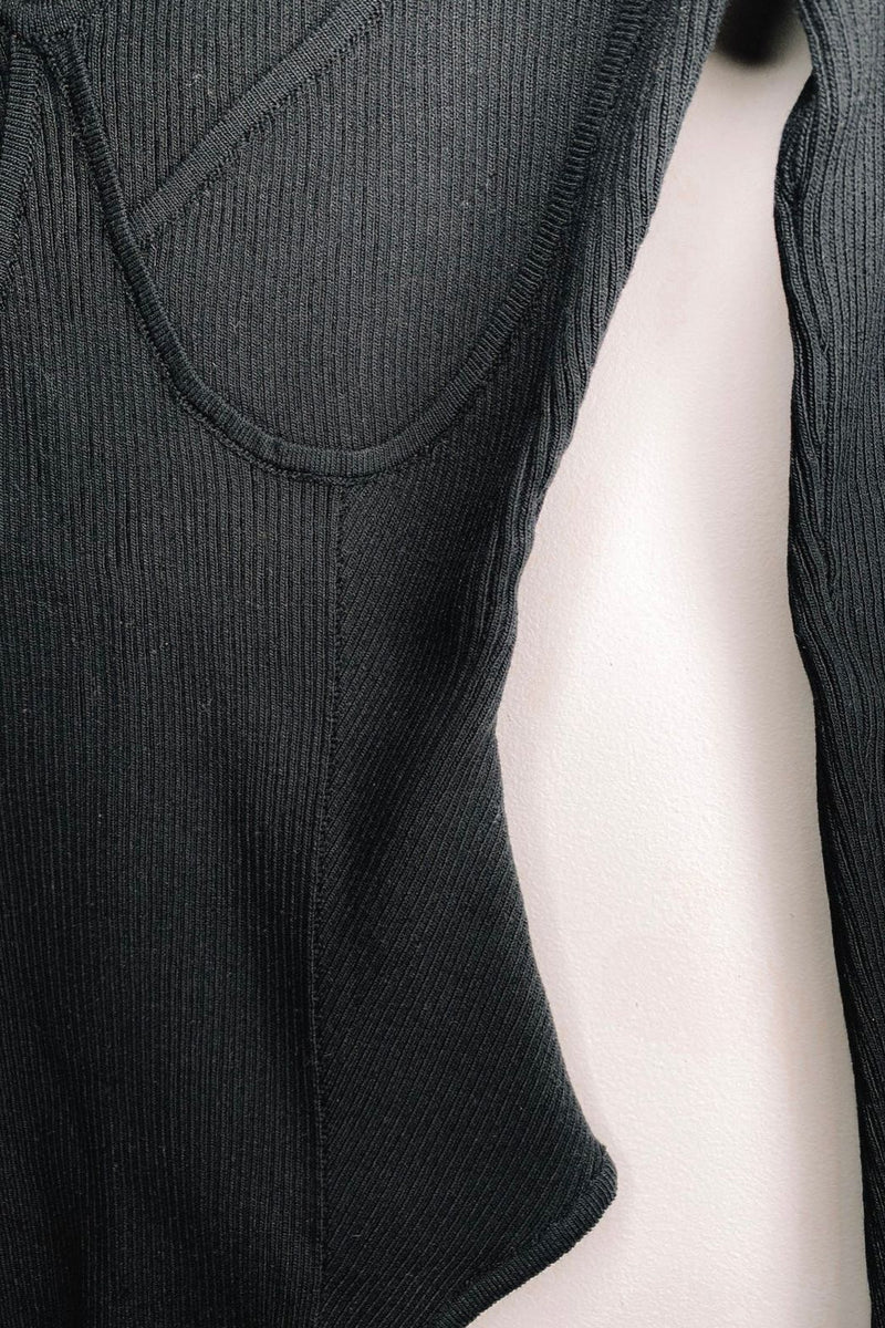 Ribbed sweater bodysuit