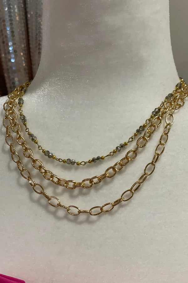Tri Chain Link Necklace