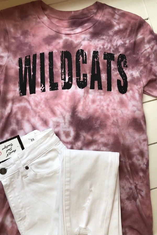 Maroon Tie-dye Wildcats t-shirt