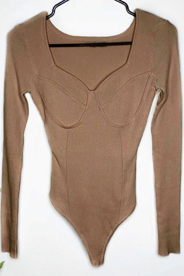 Ribbed sweater bodysuit