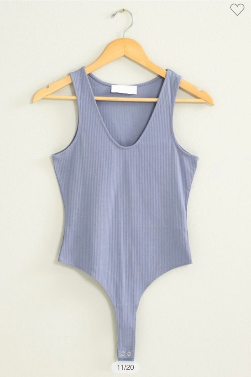 Sleeveless Ribbed Bodysuit