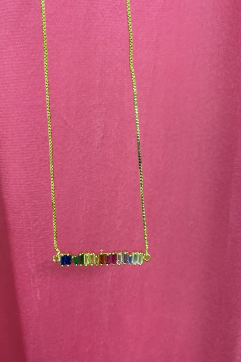 Multi color crystal necklace
