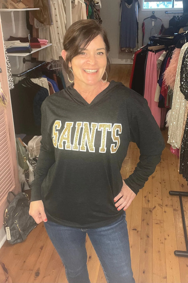 Saints glitter lightweight hoodie