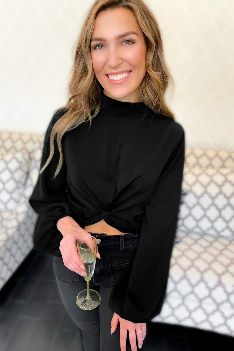 Vieux Carre Bell Sleeve Crop Blouse