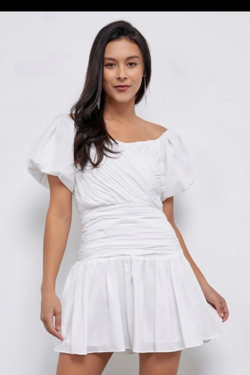 Clara Puff Sleeve Ruffle dress